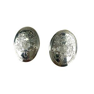 Kirk Stieff Pewter Earrings (Vintage, Fruit Basket pattern) — are less common th